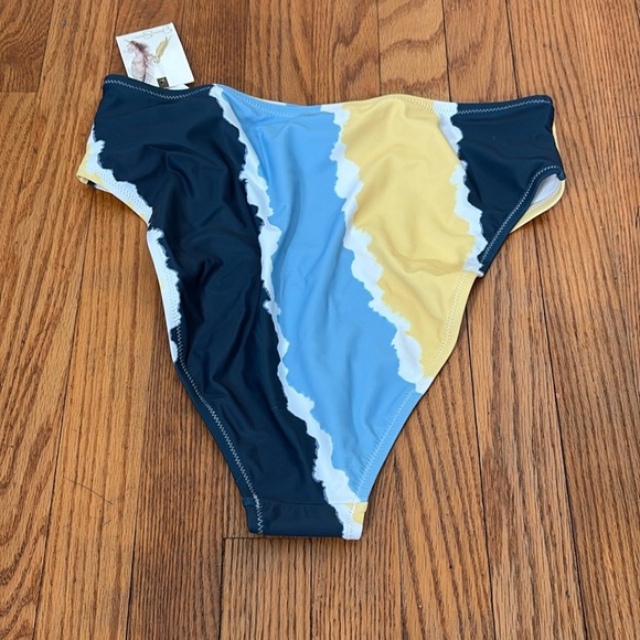 Jessica Simpson Smooth Sailing High-Waisted Bikini Bottoms Blue Size Large NWT - Picture 4 of 7